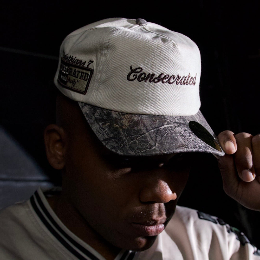 [PRE - ORDER - SHIPS DECEMBER 10TH] CONSECRATED UNSTRUCTURED Premium SnapBack - Cream/Malta Woodland Camo - Malta Apparel