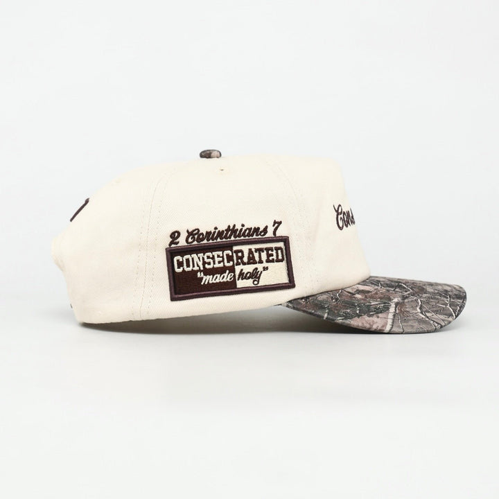 [PRE - ORDER - SHIPS DECEMBER 10TH] CONSECRATED UNSTRUCTURED Premium SnapBack - Cream/Malta Woodland Camo - Malta Apparel