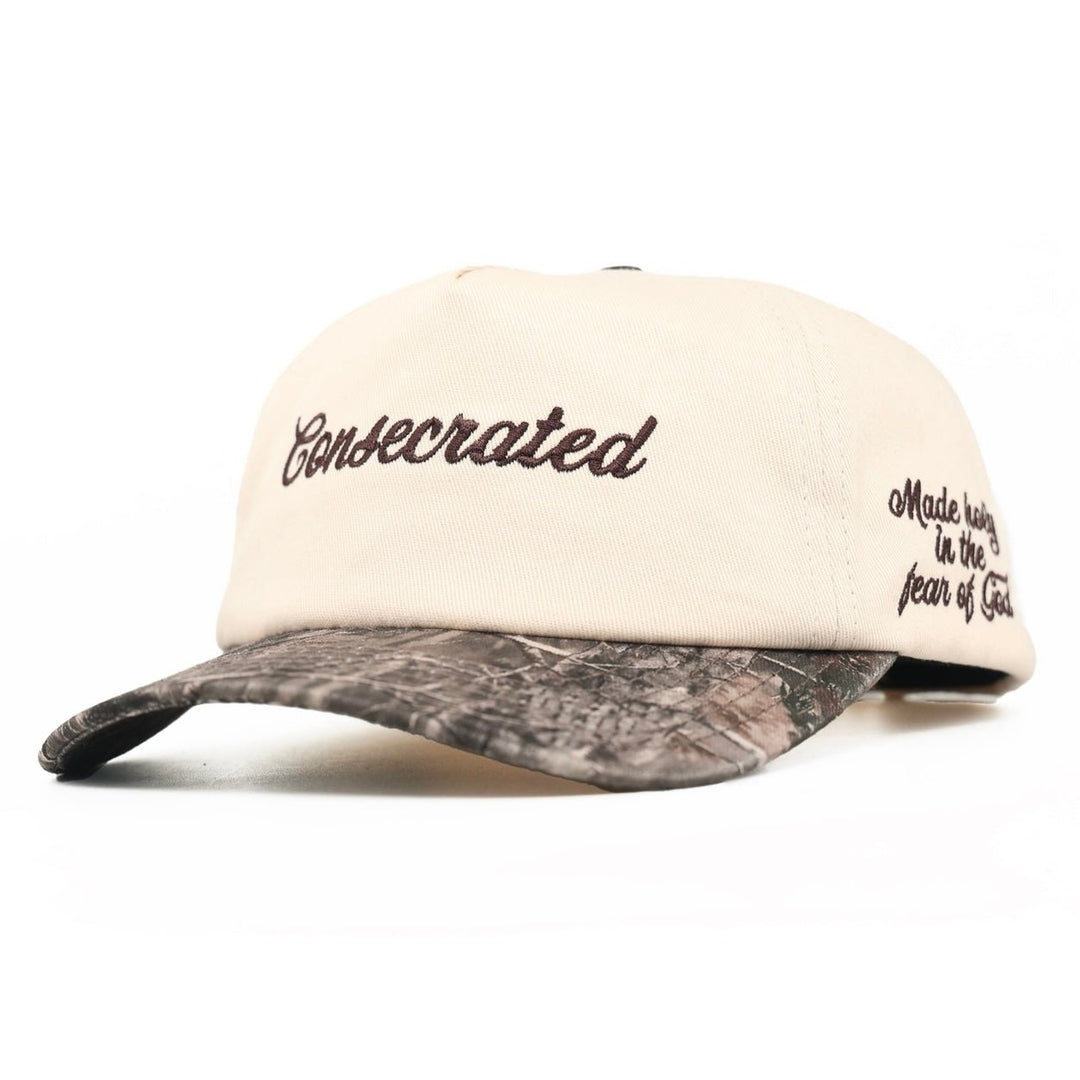 [PRE - ORDER - SHIPS DECEMBER 10TH] CONSECRATED UNSTRUCTURED Premium SnapBack - Cream/Malta Woodland Camo - Malta Apparel