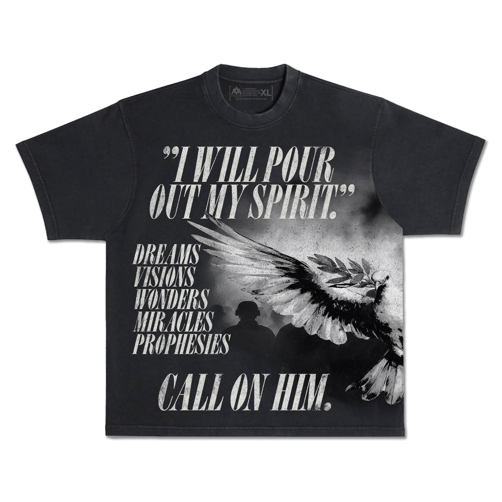 [PRE - ORDER - SHIPS December 10TH] Holy Spirit [Dove] Wrap - Around Graphic Tee (Oversized Fit) - Malta Apparel