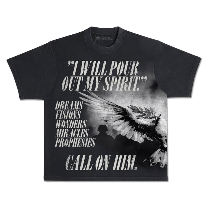 [PRE - ORDER - SHIPS December 10TH] Holy Spirit [Dove] Wrap - Around Graphic Tee (Oversized Fit) - Malta Apparel