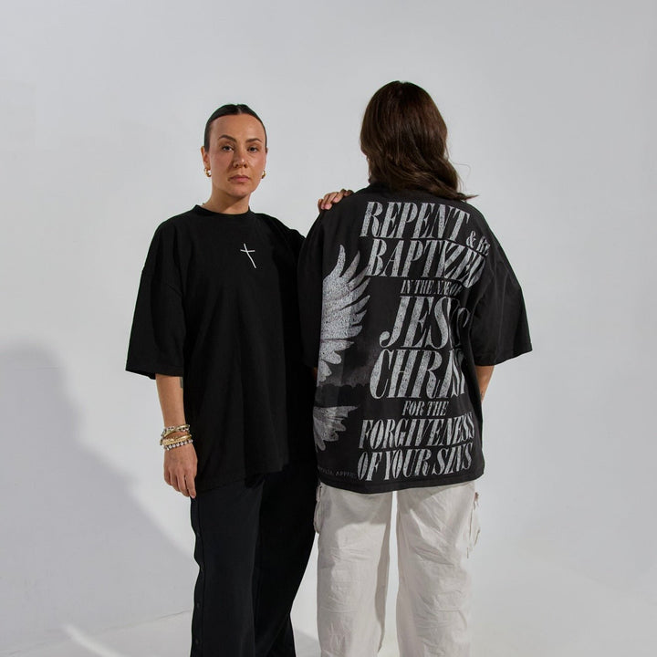 [PRE - ORDER - SHIPS December 10TH] Holy Spirit [Dove] Wrap - Around Graphic Tee (Oversized Fit) - Malta Apparel