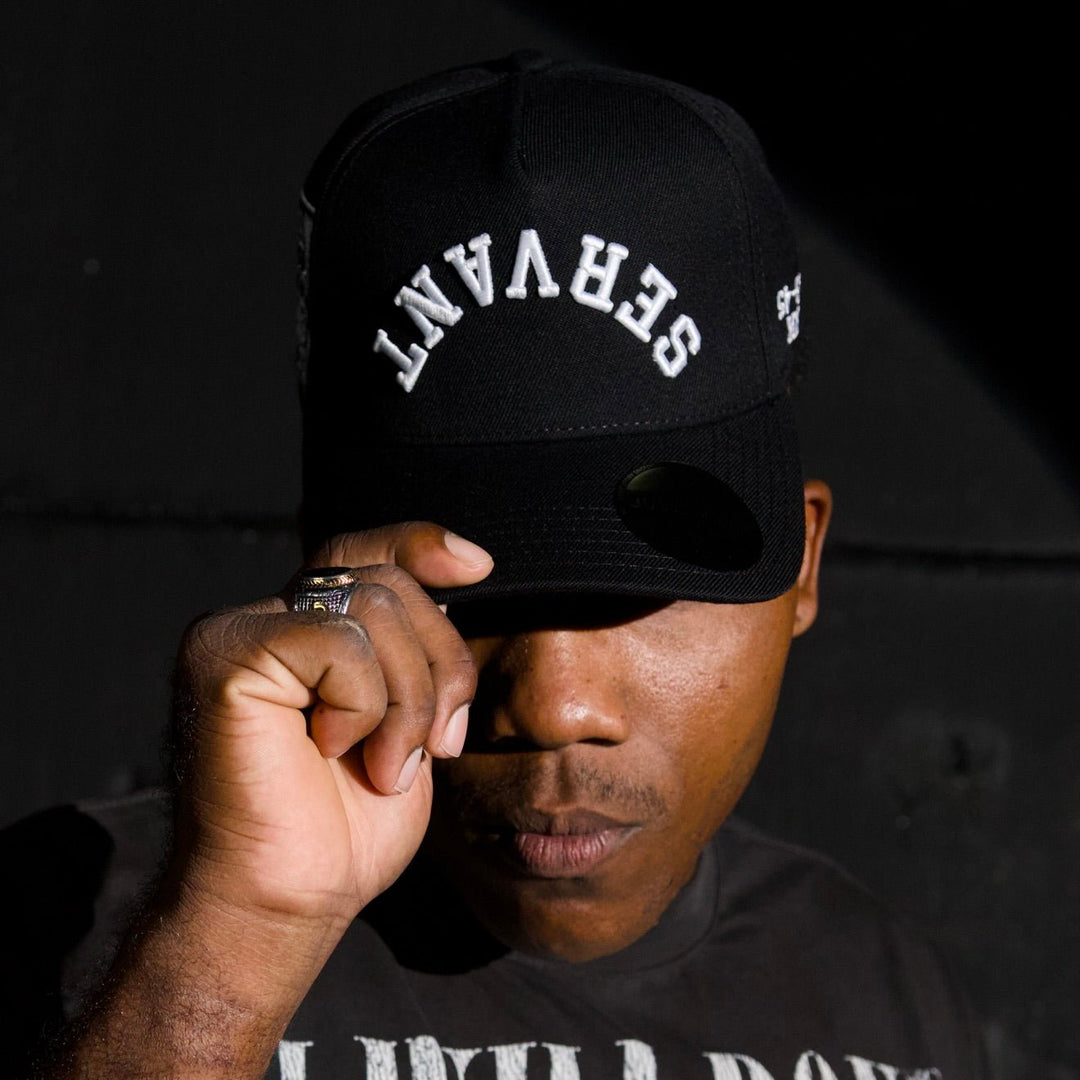 [PRE - ORDER - SHIPS DECEMBER 10TH] ‘SERVANT’ Premium Wool Blend SnapBack - Black/White - Malta Apparel