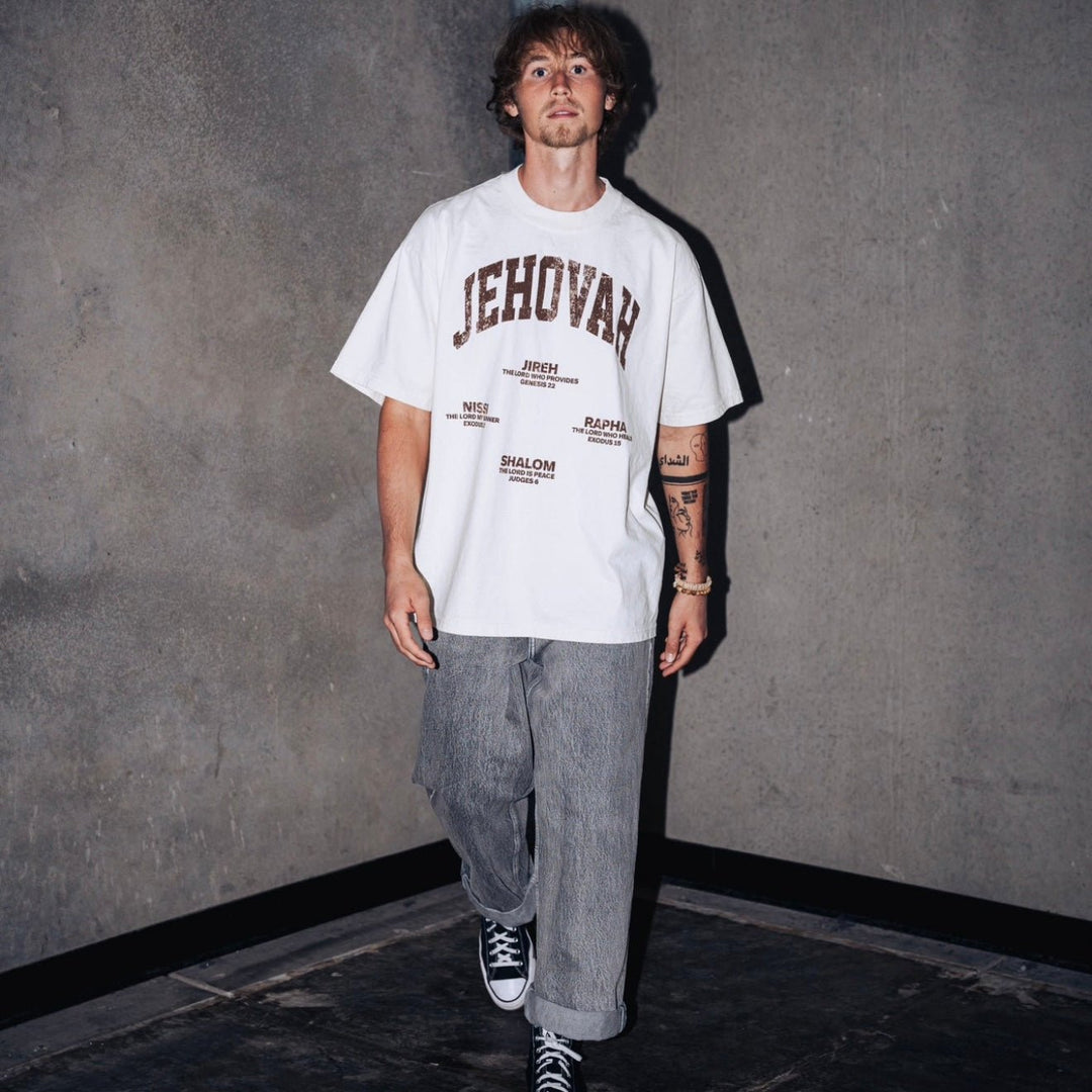 [PRE - ORDER - SHIPS DECEMBER 17TH] JEHOVAH Tee - Cream/Brown - Malta Apparel