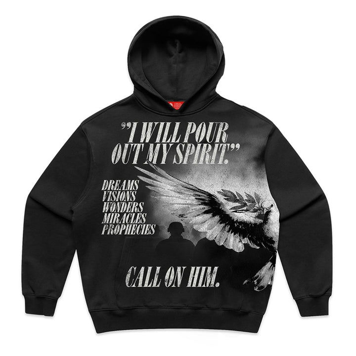 [PRE - ORDER - SHIPS DECEMBER 8TH] Holy Spirit [Dove] Wrap - Around Graphic Hoodie (Oversized) - Malta Apparel