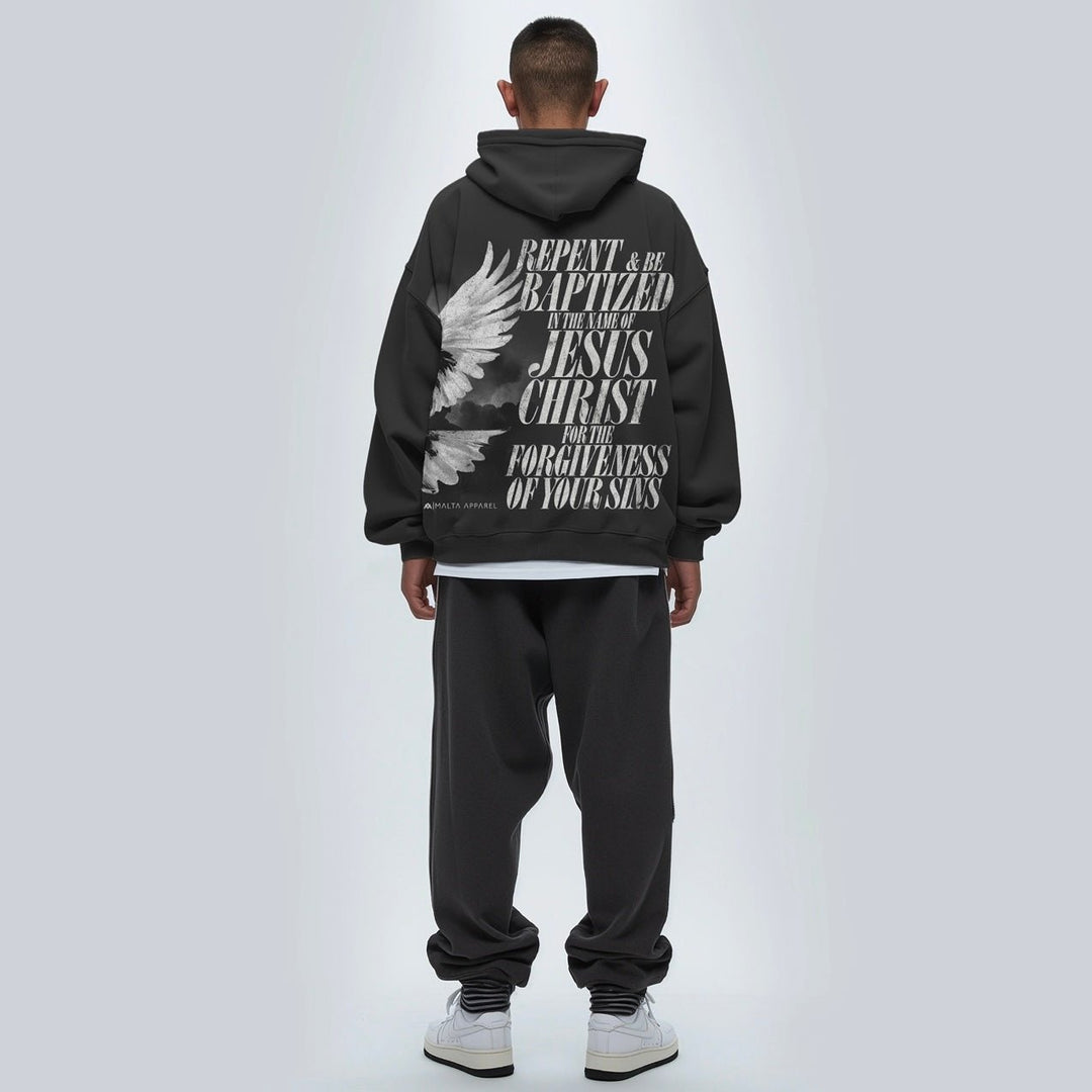 [PRE - ORDER - SHIPS DECEMBER 8TH] Holy Spirit [Dove] Wrap - Around Graphic Hoodie (Oversized) - Malta Apparel