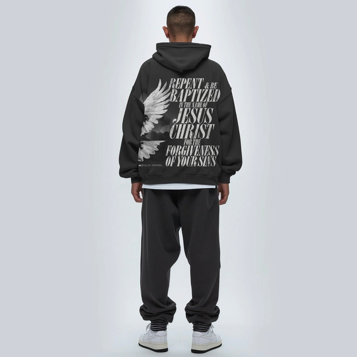 [PRE - ORDER - SHIPS DECEMBER 8TH] Holy Spirit [Dove] Wrap - Around Graphic Hoodie (Oversized) - Malta Apparel