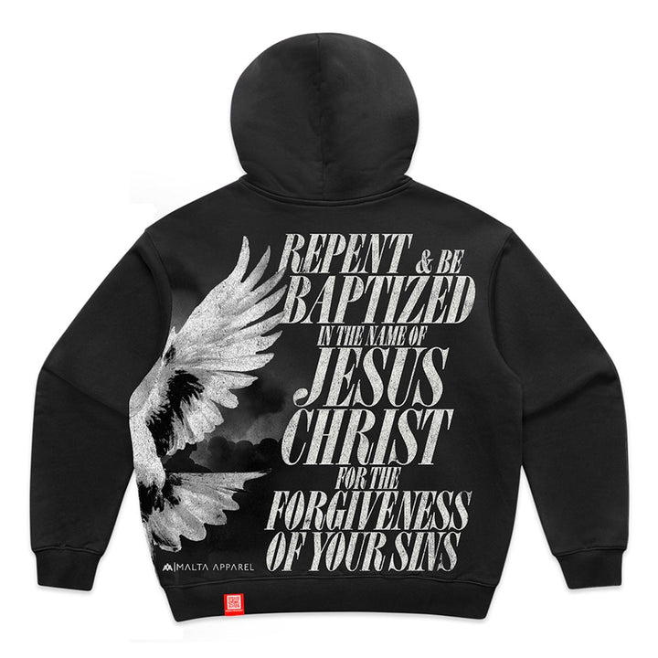 [PRE - ORDER - SHIPS DECEMBER 8TH] Holy Spirit [Dove] Wrap - Around Graphic Hoodie (Oversized) - Malta Apparel
