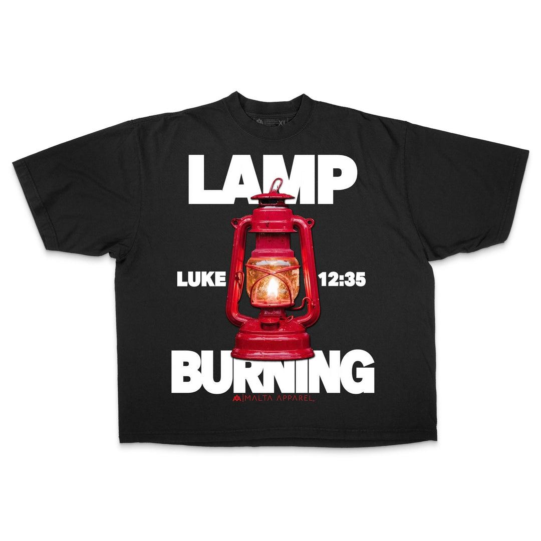 [PRE - ORDER - SHIPS FEBRUARY 18TH] Lamp Burning Drop Shoulder Tee (Super Oversized) - Black - Malta Apparel