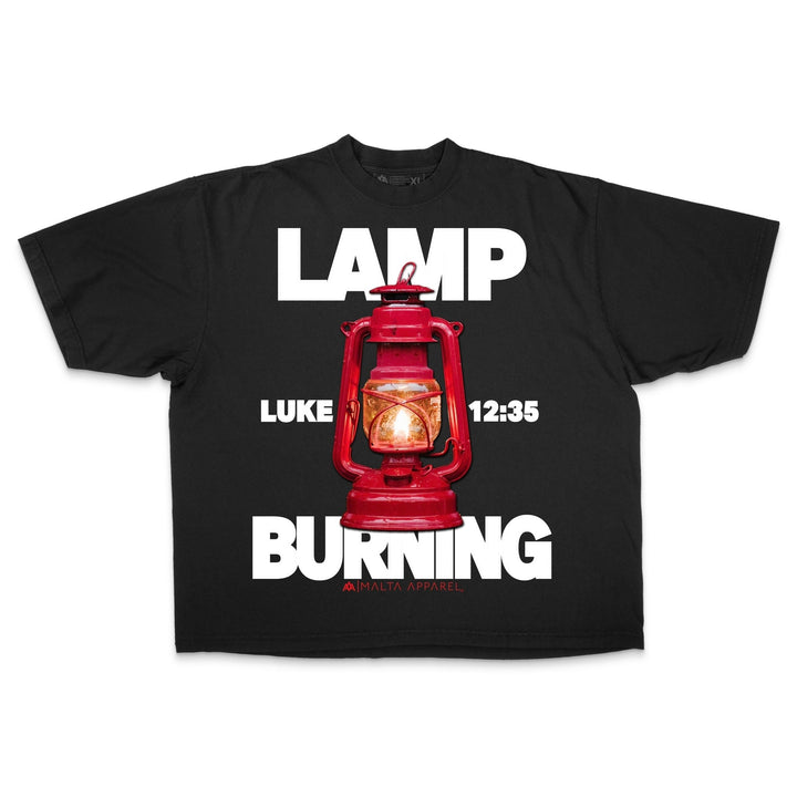 [PRE - ORDER - SHIPS FEBRUARY 18TH] Lamp Burning Drop Shoulder Tee (Super Oversized) - Black - Malta Apparel