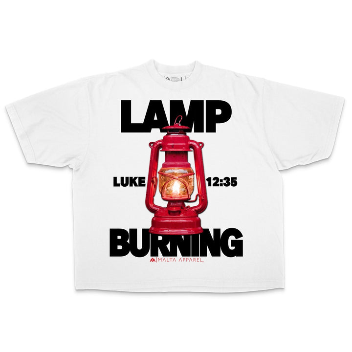 [PRE - ORDER - SHIPS FEBRUARY 18TH] Lamp Burning Drop Shoulder Tee (Super Oversized) - White - Malta Apparel
