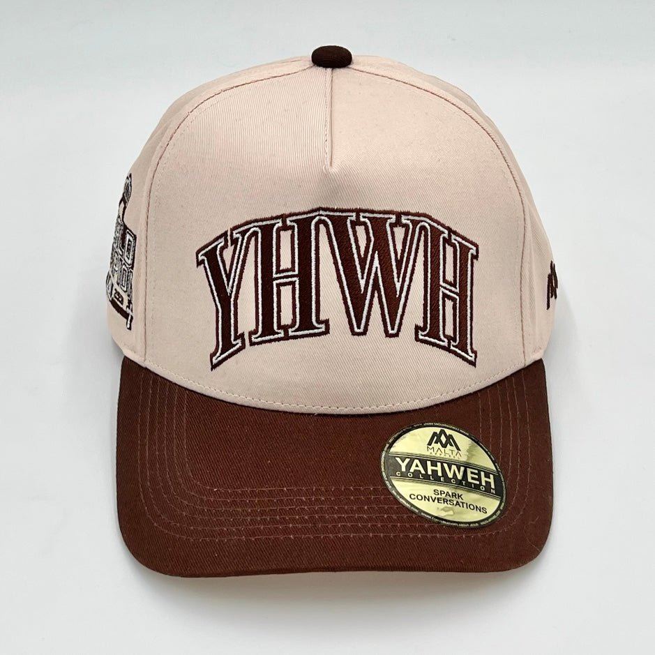 [🚨PRE - ORDER - SHIPS JANUARY 16TH🚨] ‘YHWH’ Structured SnapBack - Cream/Brown - Malta Apparel