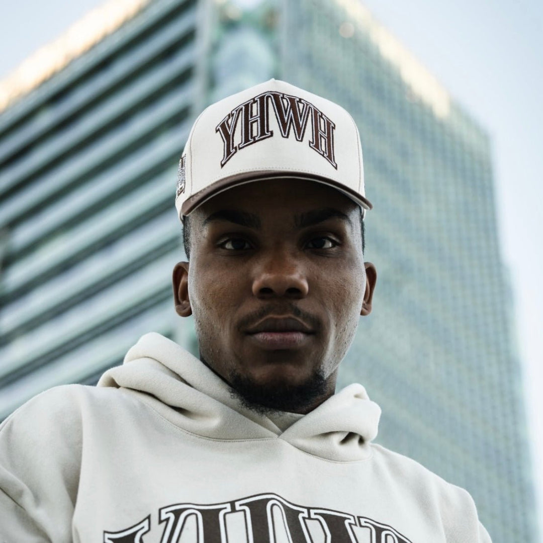 [🚨PRE - ORDER - SHIPS JANUARY 16TH🚨] ‘YHWH’ Structured SnapBack - Cream/Brown - Malta Apparel