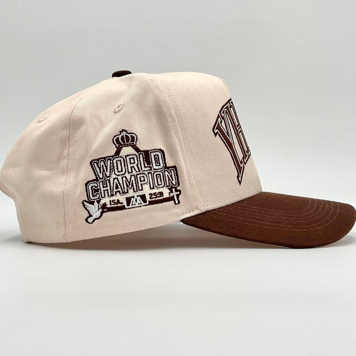 [🚨PRE - ORDER - SHIPS JANUARY 16TH🚨] ‘YHWH’ Structured SnapBack - Cream/Brown - Malta Apparel
