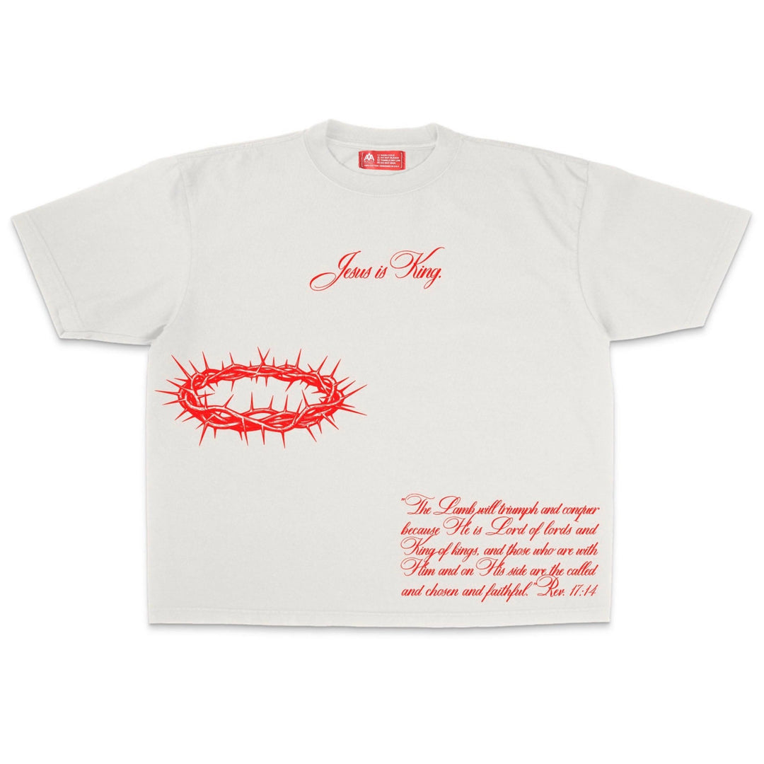 [PRE - ORDER - SHIPS MAY 20TH] Jesus is King Jumbo Print Tee - Ivory (Oversized) - Malta Apparel