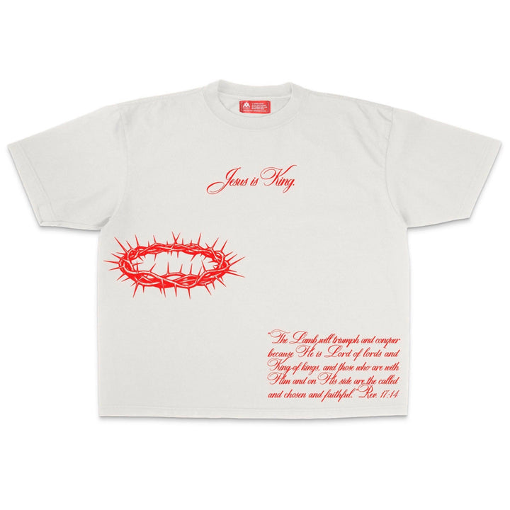 [PRE - ORDER - SHIPS MAY 20TH] Jesus is King Jumbo Print Tee - Ivory (Oversized) - Malta Apparel