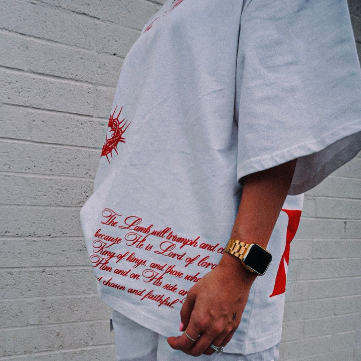 [PRE - ORDER - SHIPS MID - JUNE] Jesus is King Jumbo Print Tee - Ivory (Oversized) - Malta Apparel