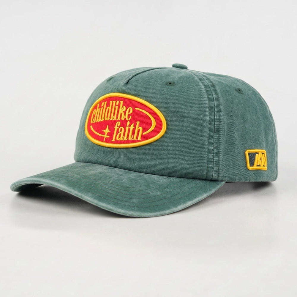 [PRE-ORDER - SHIPS MID-SEPTEMBER] Childlike Faith Unstructured SnapBack - Green - Malta Apparel