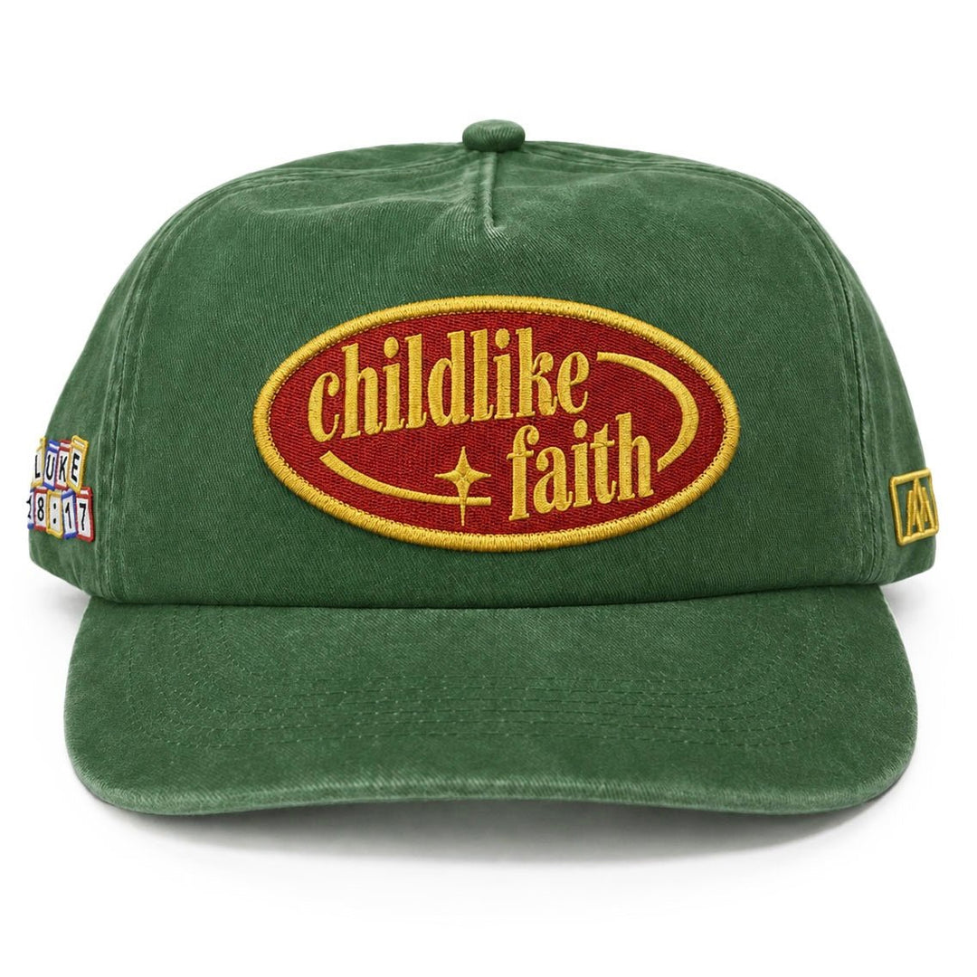[PRE-ORDER - SHIPS MID-SEPTEMBER] Childlike Faith Unstructured SnapBack - Green - Malta Apparel