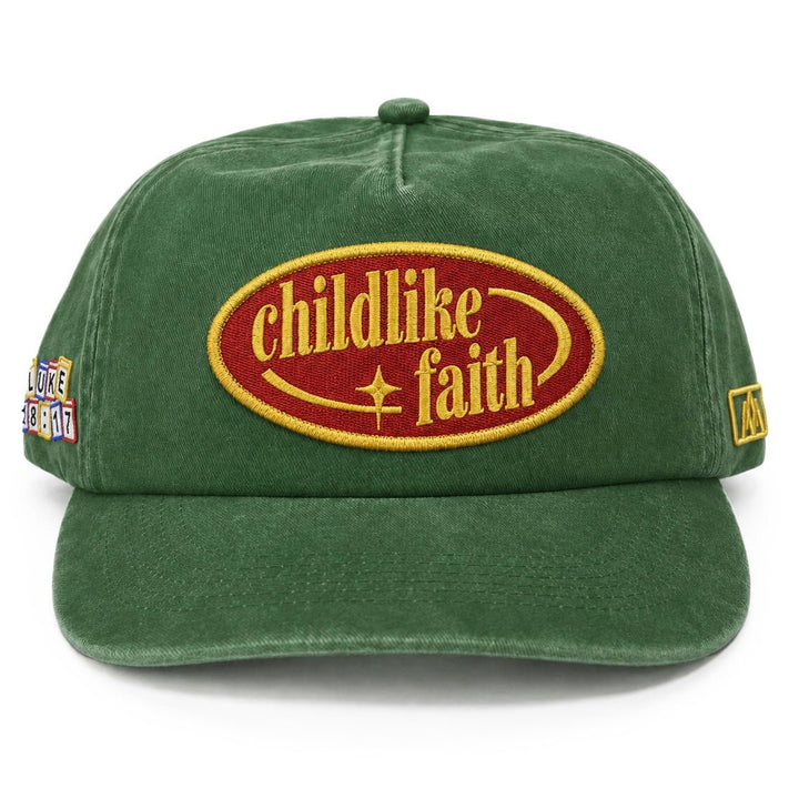 [PRE-ORDER - SHIPS MID-SEPTEMBER] Childlike Faith Unstructured SnapBack - Green - Malta Apparel