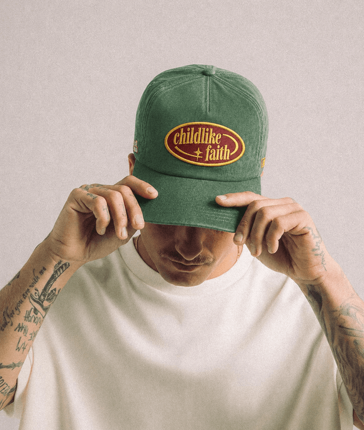 [PRE-ORDER - SHIPS MID-SEPTEMBER] Childlike Faith Unstructured SnapBack - Green - Malta Apparel