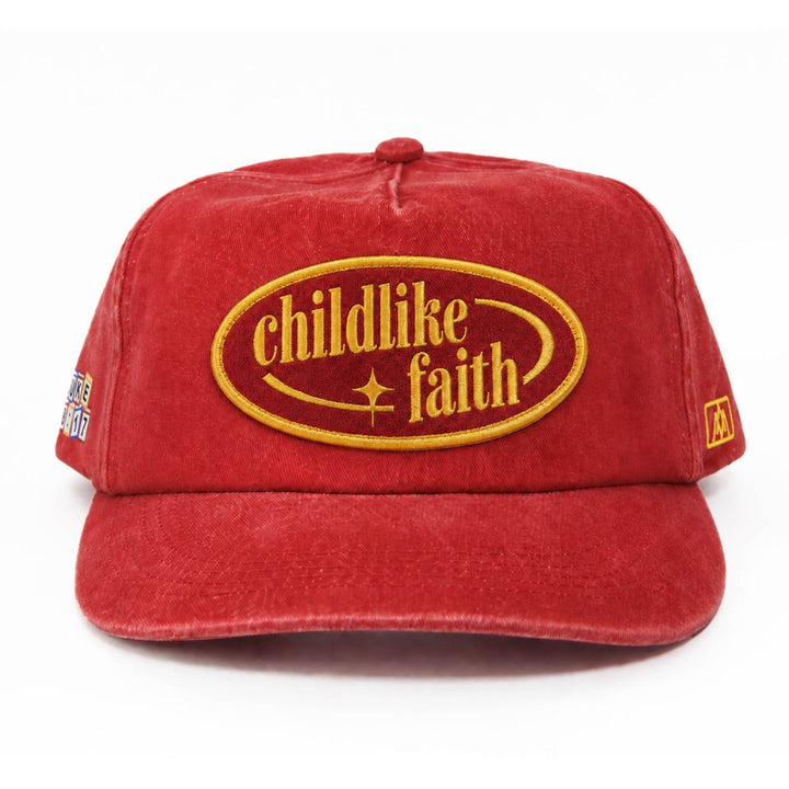 [PRE-ORDER - SHIPS MID-SEPTEMBER] Childlike Faith Unstructured SnapBack - Red - Malta Apparel