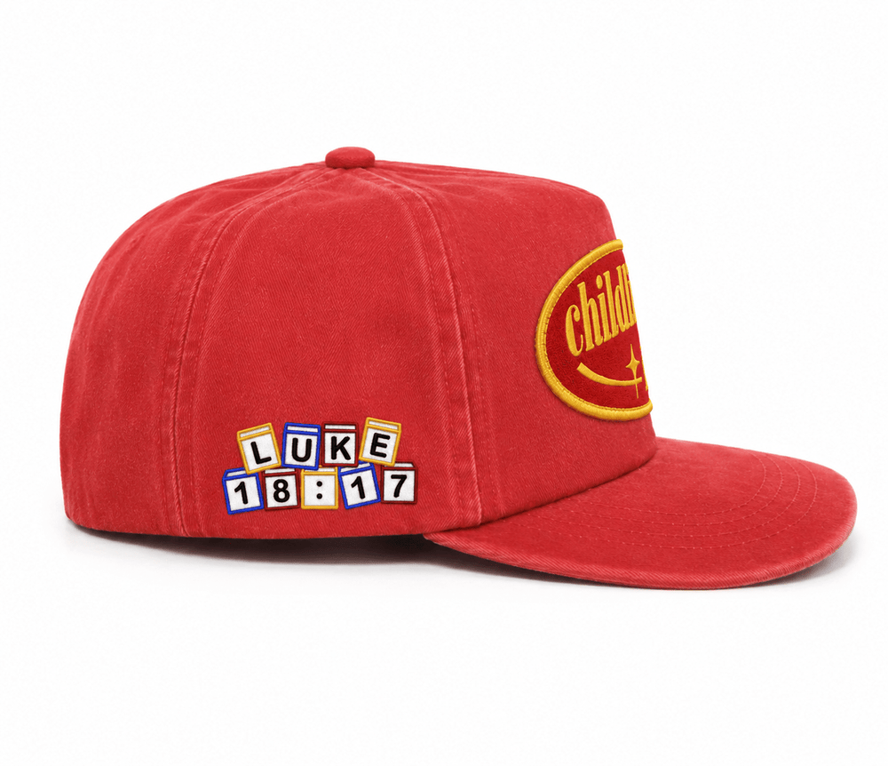 [PRE-ORDER - SHIPS MID-SEPTEMBER] Childlike Faith Unstructured SnapBack - Red - Malta Apparel