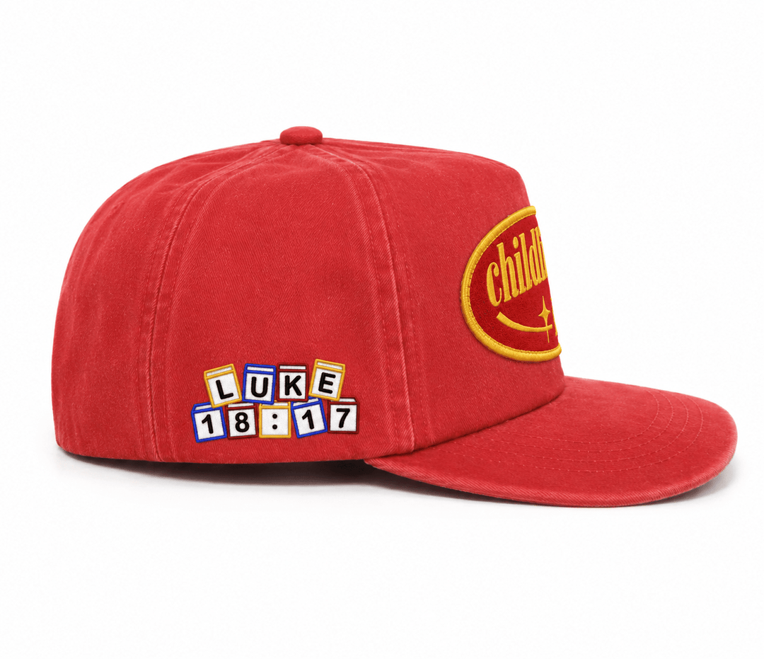 [PRE-ORDER - SHIPS MID-SEPTEMBER] Childlike Faith Unstructured SnapBack - Red - Malta Apparel