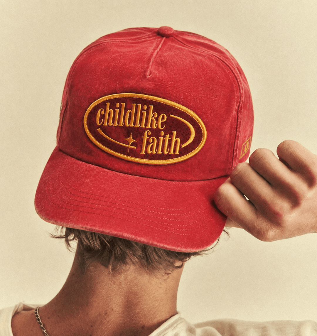 [PRE-ORDER - SHIPS MID-SEPTEMBER] Childlike Faith Unstructured SnapBack - Red - Malta Apparel