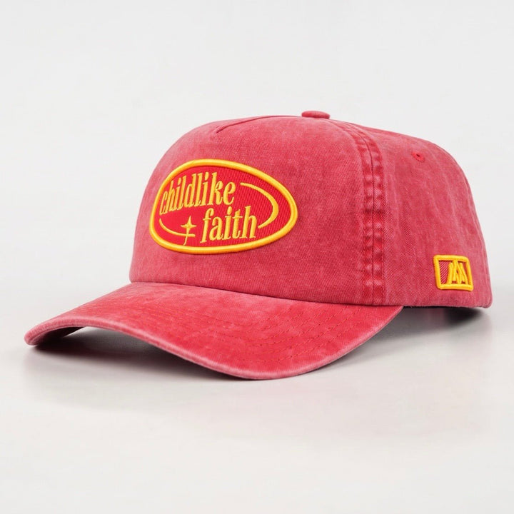 [PRE-ORDER - SHIPS MID-SEPTEMBER] Childlike Faith Unstructured SnapBack - Red - Malta Apparel
