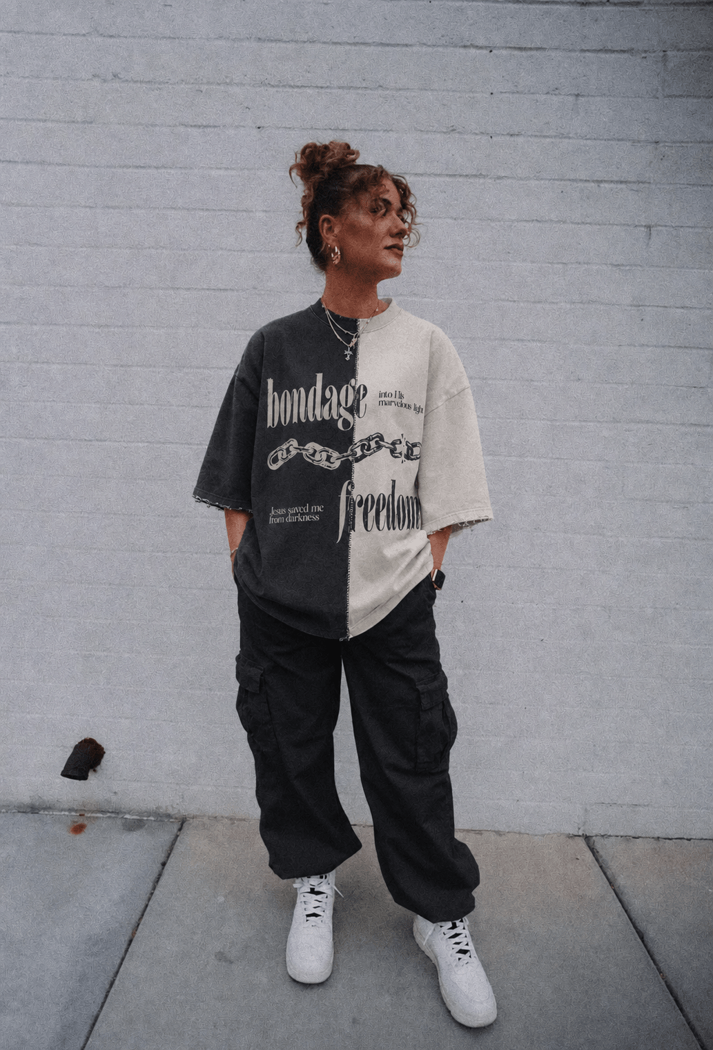 [PRE-ORDER - SHIPS MID SEPTEMBER] ‘Hell Lost’ Split-Panel Distressed Tee (Oversized) - Malta Apparel