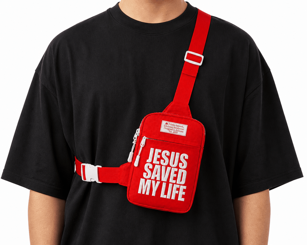 [PRE-ORDER - SHIPS MID-SEPTEMBER] Jesus Saved My Life Cross-Body Bag - Red - Malta Apparel