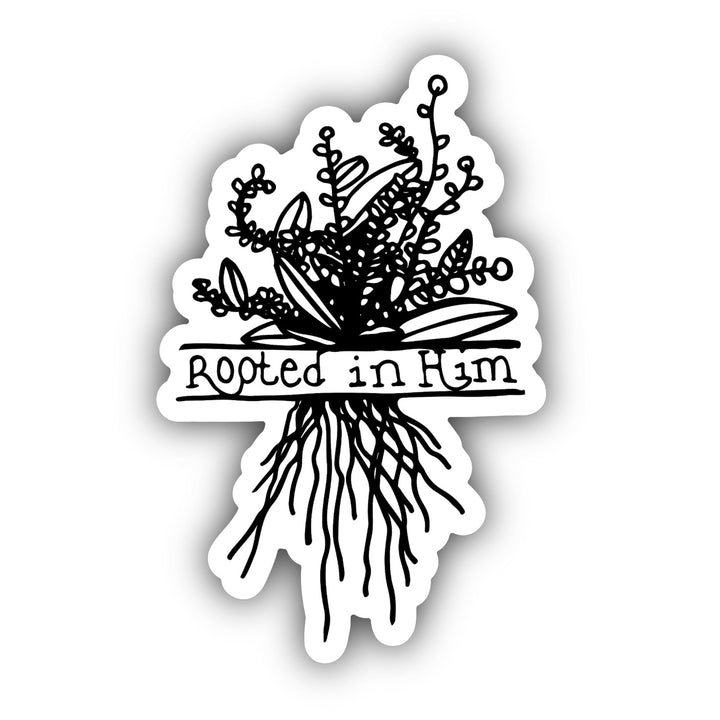 Rooted in Him Hydroflask Sticker - Malta Apparel