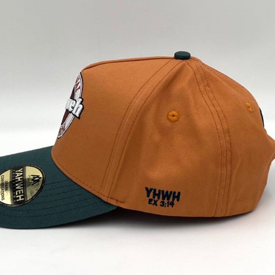 ‘Yahweh’ Premium Cotton SnapBack - Copper/Teal - Malta Apparel