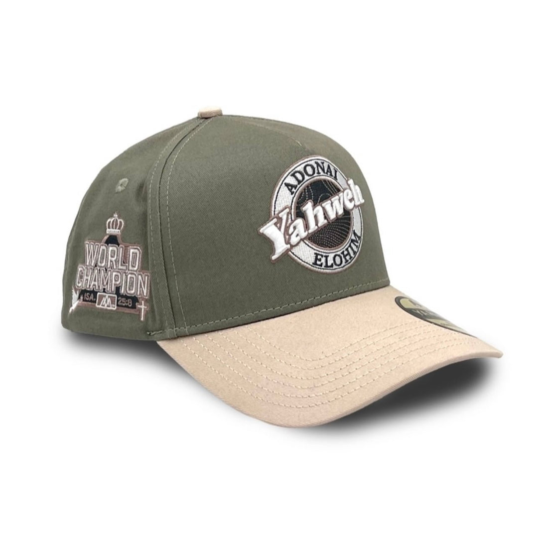 ‘Yahweh’ Premium Cotton SnapBack - Sage/Cream - Malta Apparel