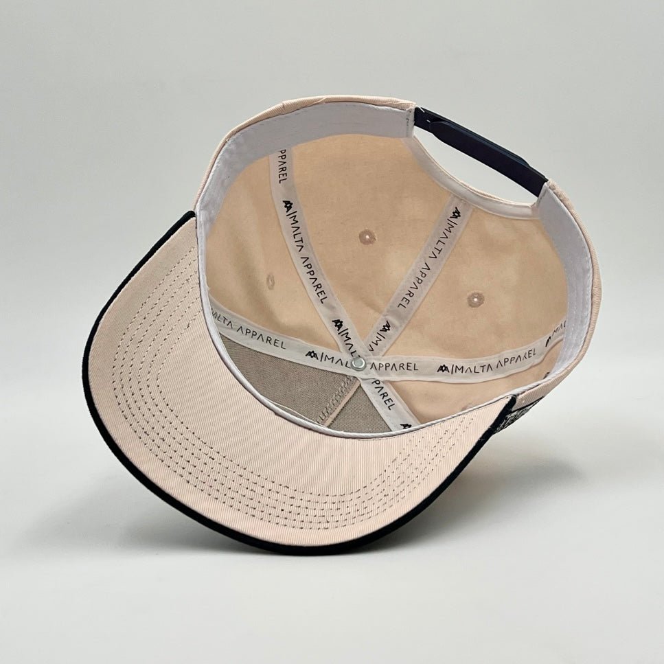 ‘YHWH’ Structured SnapBack - Cream/Baby Blue - Malta Apparel