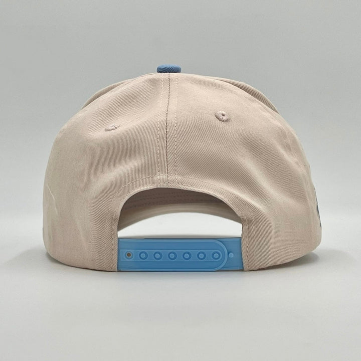 ‘YHWH’ Structured SnapBack - Cream/Baby Blue - Malta Apparel