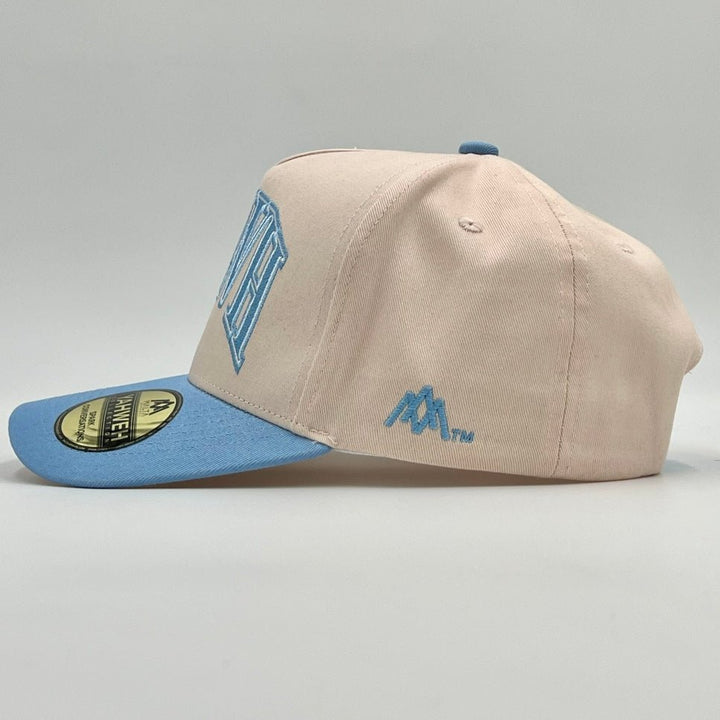‘YHWH’ Structured SnapBack - Cream/Baby Blue - Malta Apparel