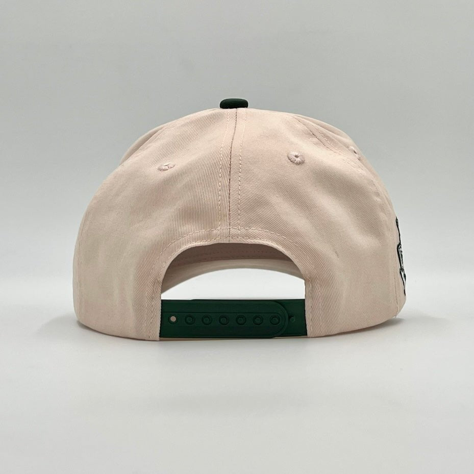 ‘YHWH’ Structured SnapBack - Cream/Billiard Green - Malta Apparel
