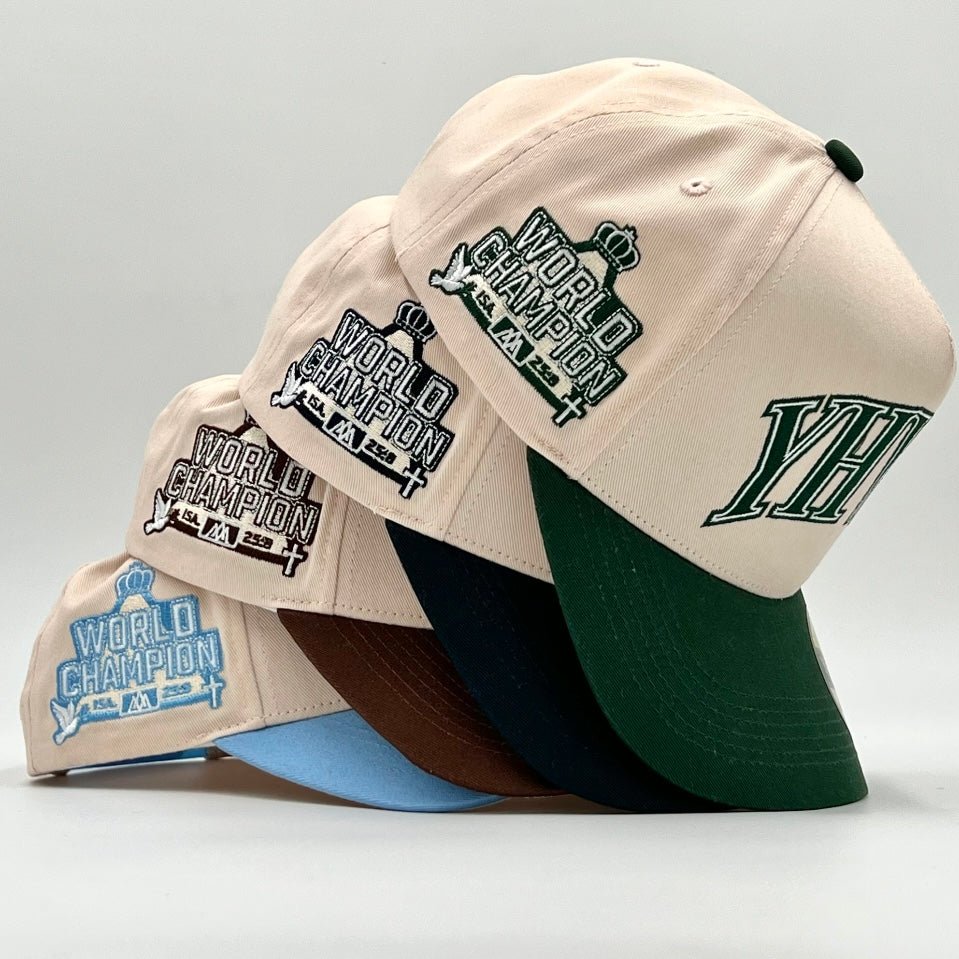 ‘YHWH’ Structured SnapBack - Cream/Billiard Green - Malta Apparel