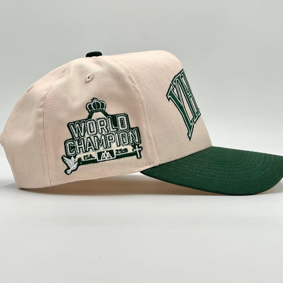 ‘YHWH’ Structured SnapBack - Cream/Billiard Green - Malta Apparel