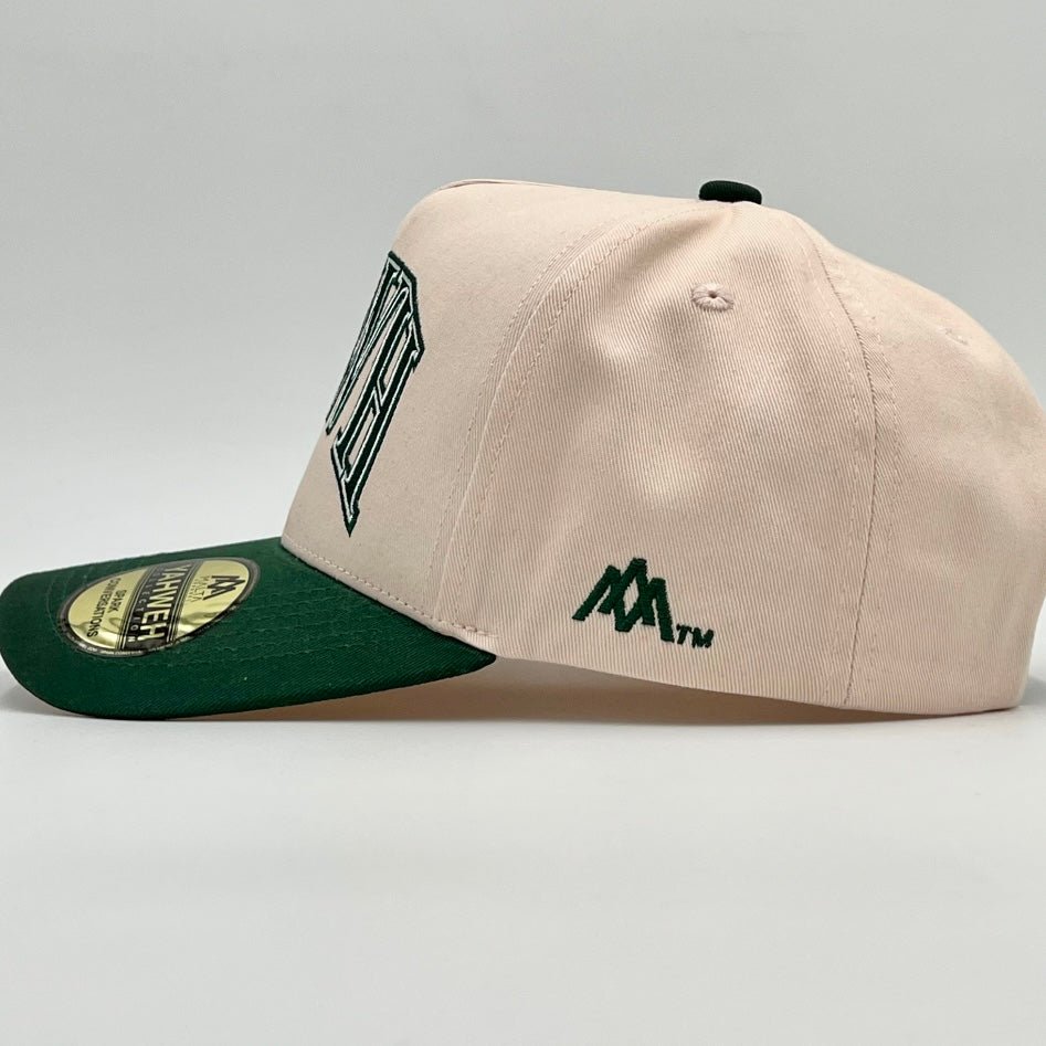 ‘YHWH’ Structured SnapBack - Cream/Billiard Green - Malta Apparel