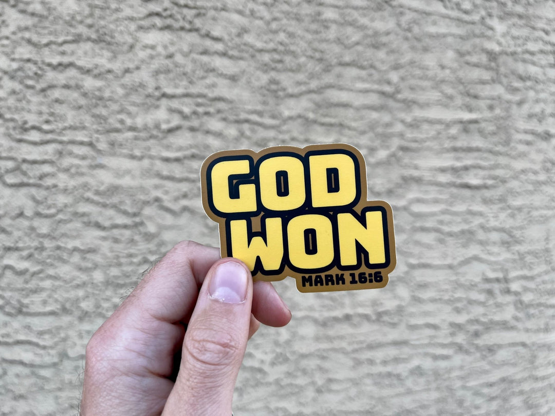 God Won Hydroflask Stickers - Malta Apparel