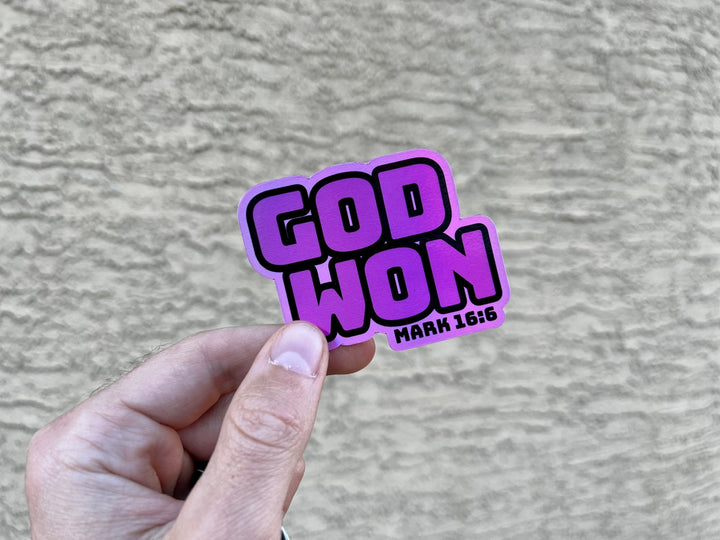 God Won Hydroflask Stickers - Malta Apparel