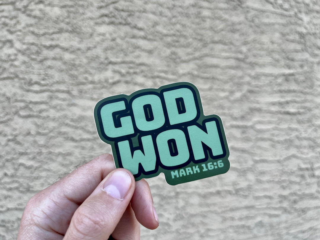 God Won Hydroflask Stickers