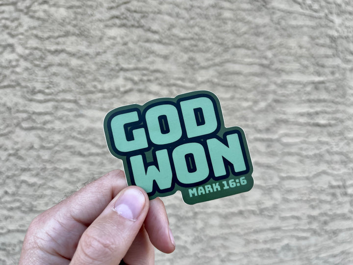 God Won Hydroflask Stickers