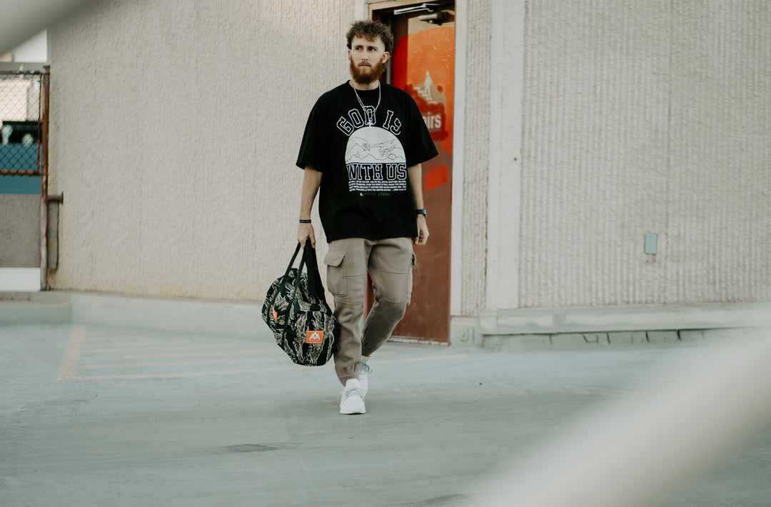 ‘God Is With Us’ Garment-Dyed Tee - Black