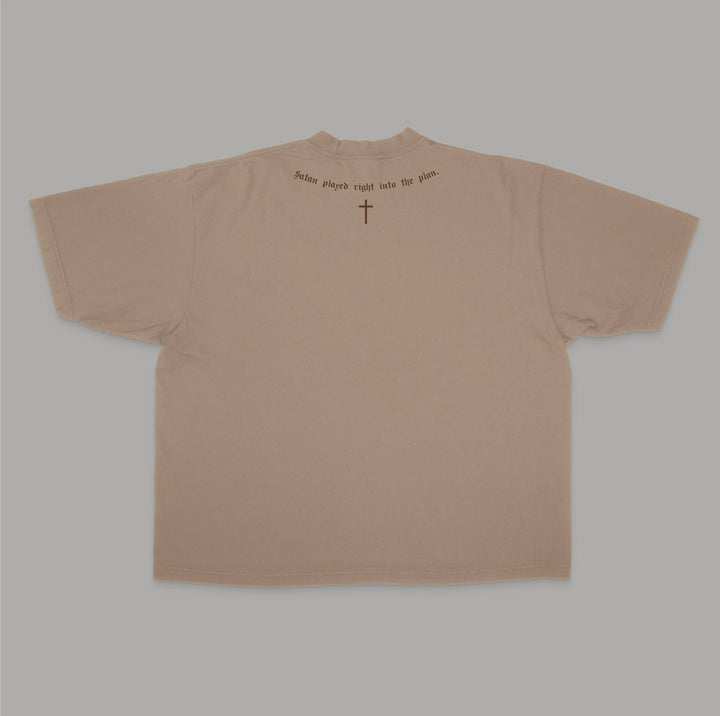 ‘The Cross Was Plan A’ Drop Shoulder - Oatmeal (Super Oversized)