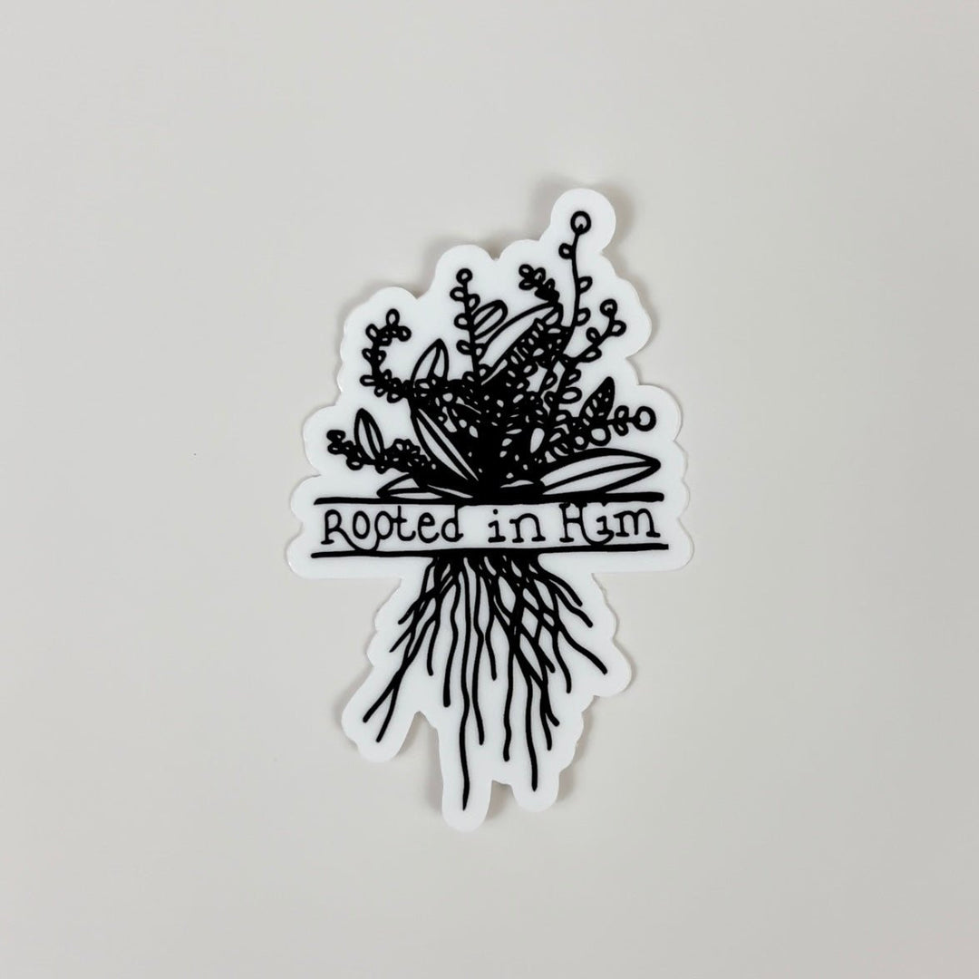 Rooted in Him Hydroflask Sticker - Malta Apparel
