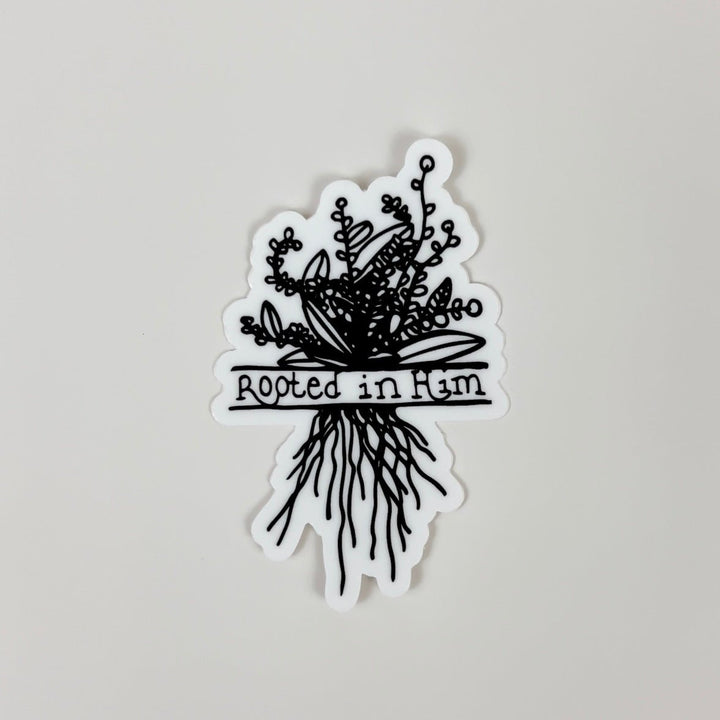 Rooted in Him Hydroflask Sticker - Malta Apparel